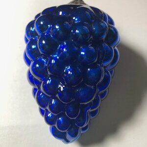 Antique Cobalt Blue Glass Grape Cluster Kugel German Christmas Ornament 4”